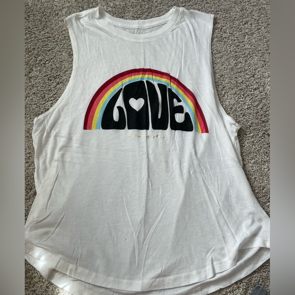 Spiritual Gangster White Love Rainbow Tank Medium